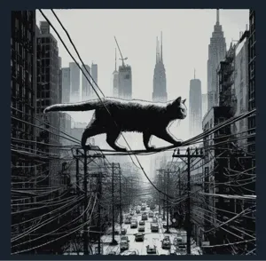 Cat on the lines - Hueforge 4 color filament painting