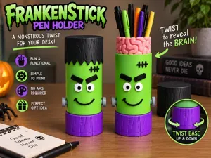 Frankenstick Pen Holder - Halloween desk organizer
