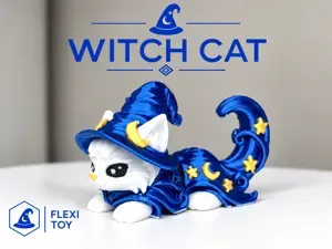 halloween witch cat flexi toy articulated toy