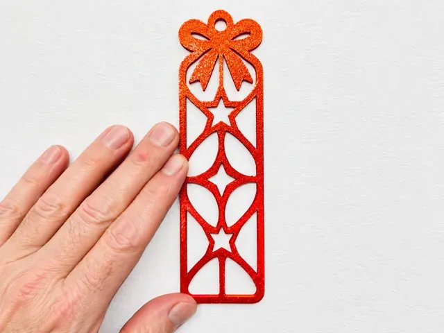 Christmas Bow and Stars Openwork Bookmark