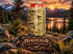 DINOSAUR T-REX KING Koozie Can Holder