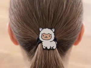Lama / Alpaka Haargummi-Charm / Haar-Accessoire