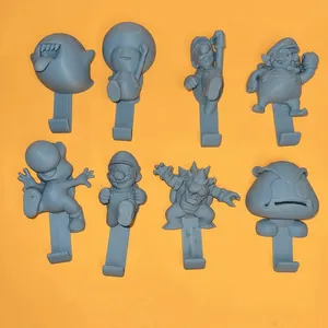 8x Super Mario coat hooks with wallmount