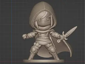 Halfling Rogue 32mm STL Miniature for D&D Female