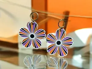 Pendientes flor a rayas