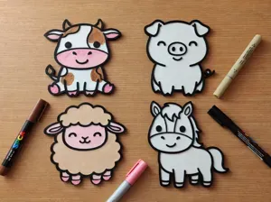 Farm Animals Coloring Set