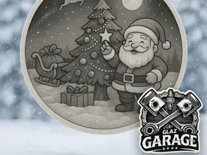 Santa Decorating the Tree – Xmas Wall Plate no AMS