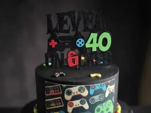 Level 40 Unlocked! The Ultimate Gaming Cake Topper