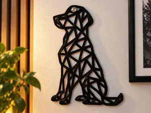 Geometric Dog Wall Art – Low Poly Dog Decoration
