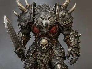 HOMBRE LOBO CON ESPADA WORLD OF WARCRAFT