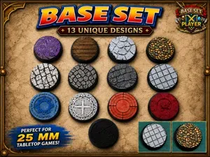 MINI BASE SET 1- 25mm DnD D&D PF Supportless