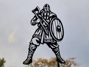 Norse Warrior Axe Shield Wall Art