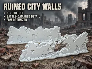 Ruined City Walls – Three-Piece Urban Terrain Set