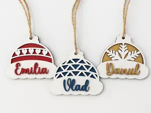 Customizable Christmas Hat Ornaments - Keychain