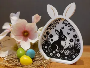 Frühling Ostern Silhouete Hase Deko