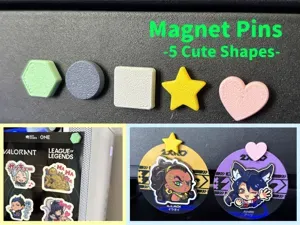 Magnet Pins – 5 Cute Shapes