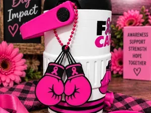 Fight Cancer Boxing Gloves Keychain