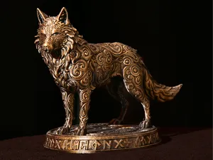 Fenrir - Norse Wolf Statue | Viking Art Relief