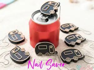 Retro Caravan Can Opener & Nail Saver Keychain