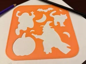 Halloween Stencil (Ghost, Pumpkin, Witch, Bat,Cat)