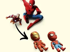 keychain flexi x2 spiderman/iron man