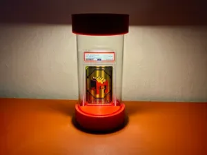 Graded Card Display Stand with Puck Light and Tube