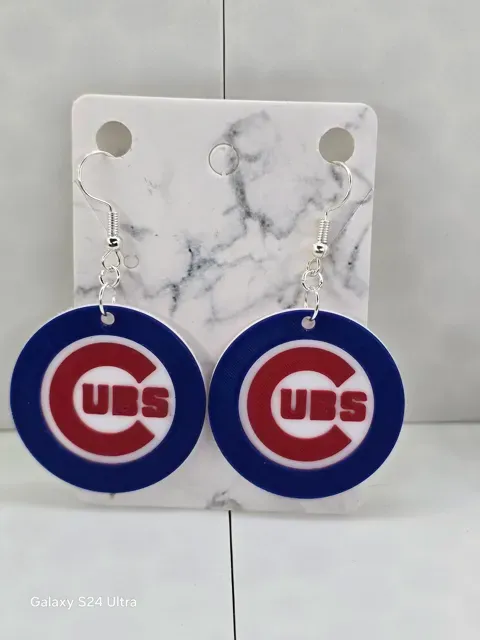 Chicago Cubs Earrings — Image 2 of 4