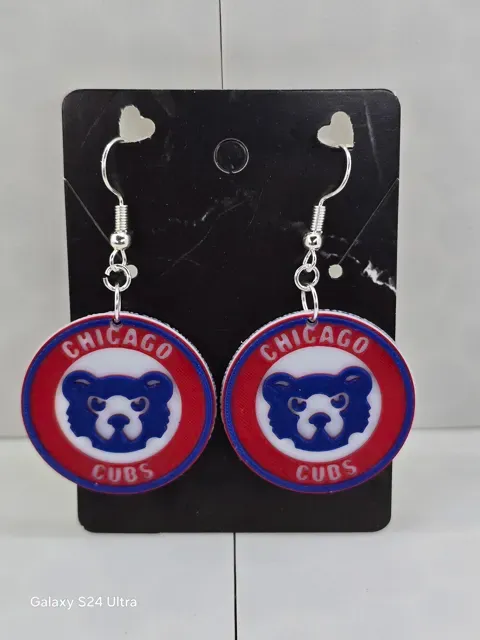 Chicago Cubs Earrings — Image 3 of 4