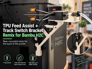 TPU Feed Assist + Track Switch Bracket - Bambu H2C