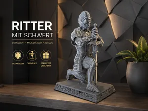 Ritter mit Schwert – Dekorative 3D-Figur