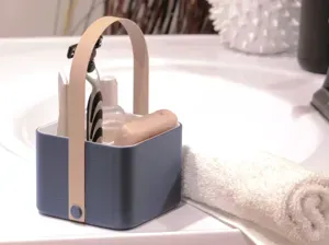 Compact Bathroom / Shower Caddy Basket with Handle