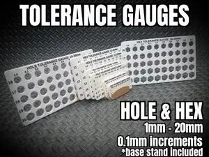 Tolerance Gauges: Hex & Hole (1mm-20mm) with stand