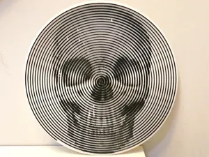 Skull Halftone Circle Wall Art by Ikonic3D