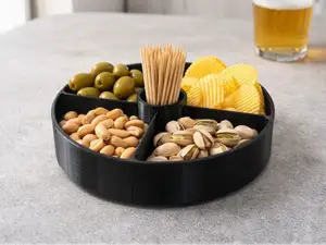 Snack Tray with Compartments & Toothpick Holder