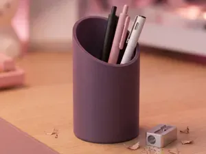 Modern Pen Holder - Sleek Slanted Organizer