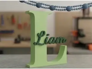 Liam Lettera L con Nome Personalizzata Bicolore
