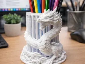 Dragon Pencil Holder – Fantasy Desk Organizer 3D