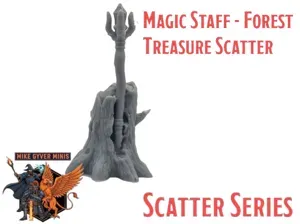 DnD TTRPG Staff Forest Treasure Scatter Miniature