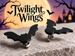 Twilight Wings Studs – Asymmetric Bats