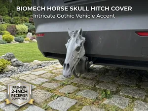 Biomech Horse Skull Trailer Hitch Cover