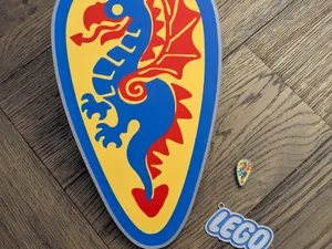 vintage brick knight dragon shield wall decor