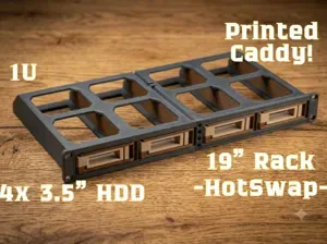 19" Rack 1U 4x 3,5" caddy HDD Module hot swap