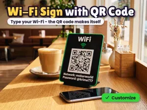 Wi-Fi Sign with QR Code - Guest Network Sign