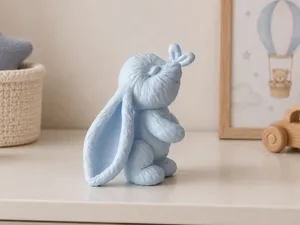 Cute Bunny Figurine with Butterfly Nursery Rabbit