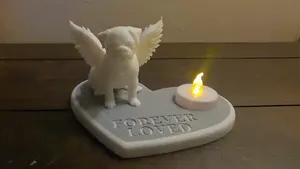 Puppy Pug Forever Loved Dog Light Candle Memory
