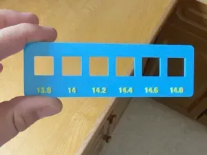 Klicker-Messlehre für Größen von 13,8 bis 14,8 mm.