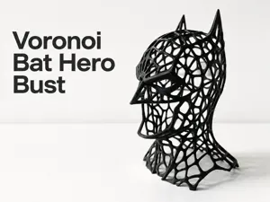 Voronoi Bat Hero Bust – Modern Superhero Sculpture