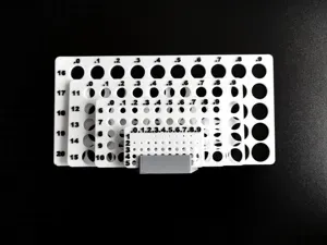 Gauge hole diameters 1.0-20.9 mm step 0.1 (metric)