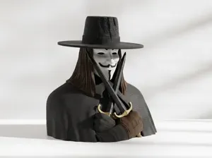 V for Vendetta Bust Guy Fawkes Mask
