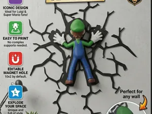 Who Crashed Luigi? - Fake Impact Wall Decal
